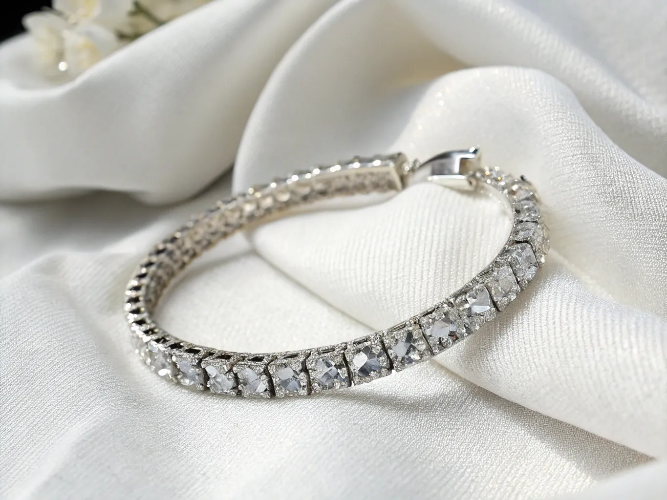 Sølvarmbånd med krystaller