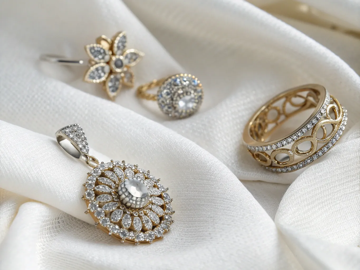 Nærbillede af smykkedetaljer